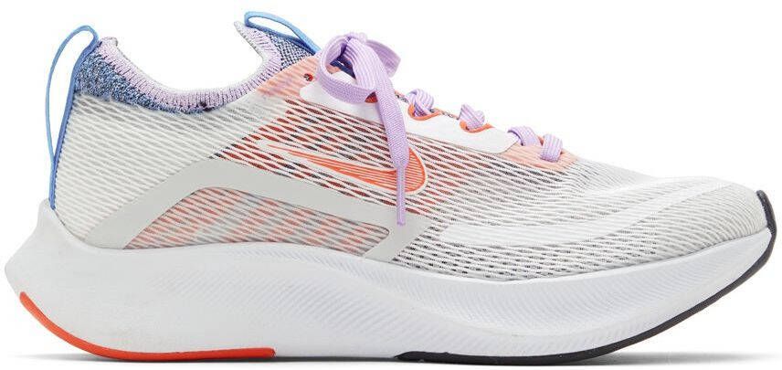 Nike White  Orange Zoom Fly 4 Sneakers