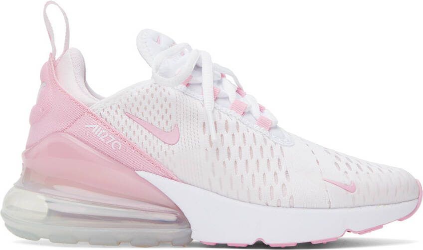 Nike White  Pink Air Max 270 Sneakers - Picture 5