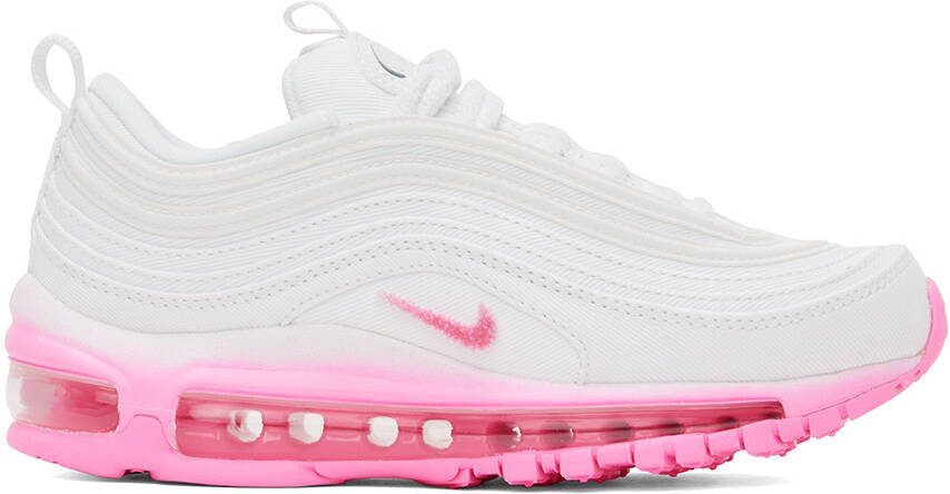Nike White  Pink Air Max 97 SE Sneakers - Picture 5