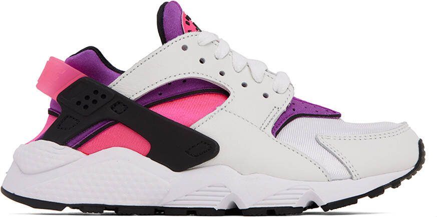 Nike White  Purple Air Huarache Sneakers - Picture 5