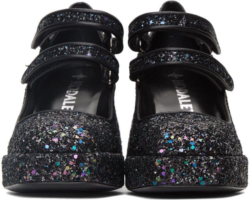 Nodaleto Black Glitter Bulla Babies 65 Platform Heels - Picture 2