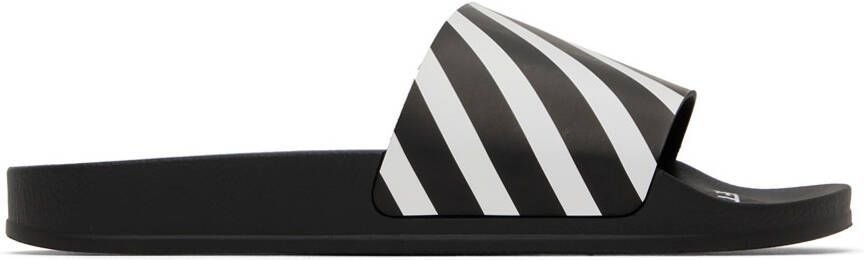 Off-White Black  White Diag Pool Slides - Picture 4
