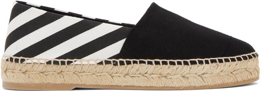 Off-White Black  White Striped Espadrilles