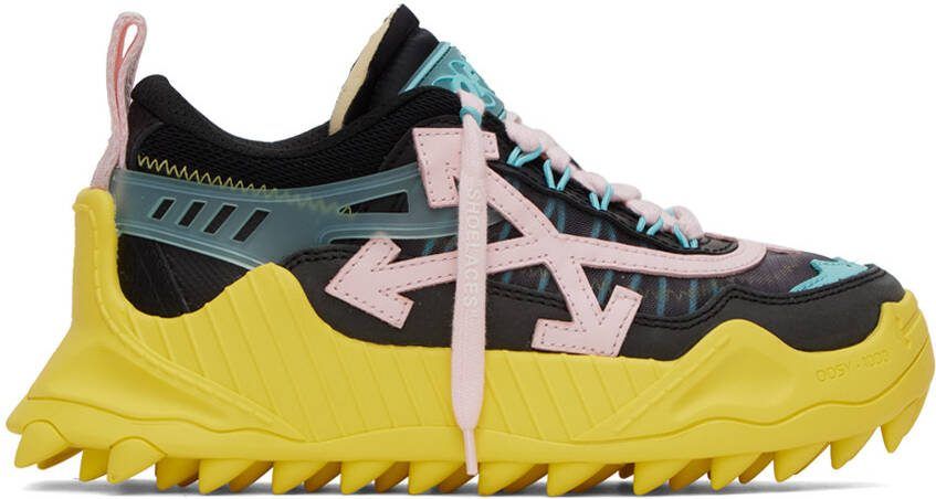 Off-White Black  Yellow Odsy 1000 Sneakers - Picture 5