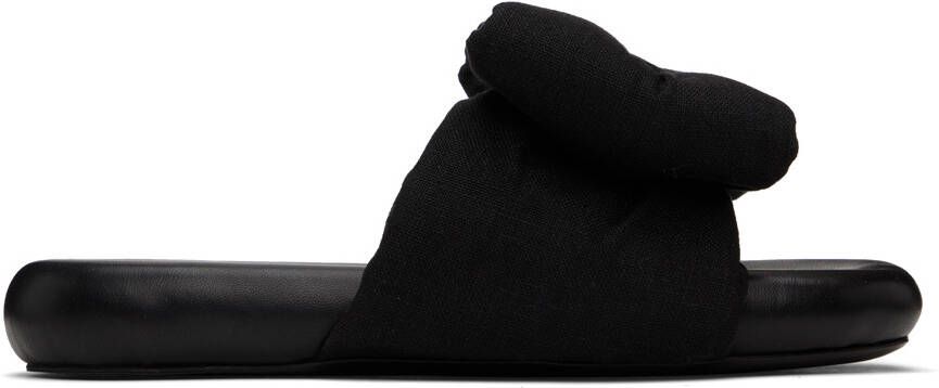 Off-White Black Bow Padded Slides - Picture 5
