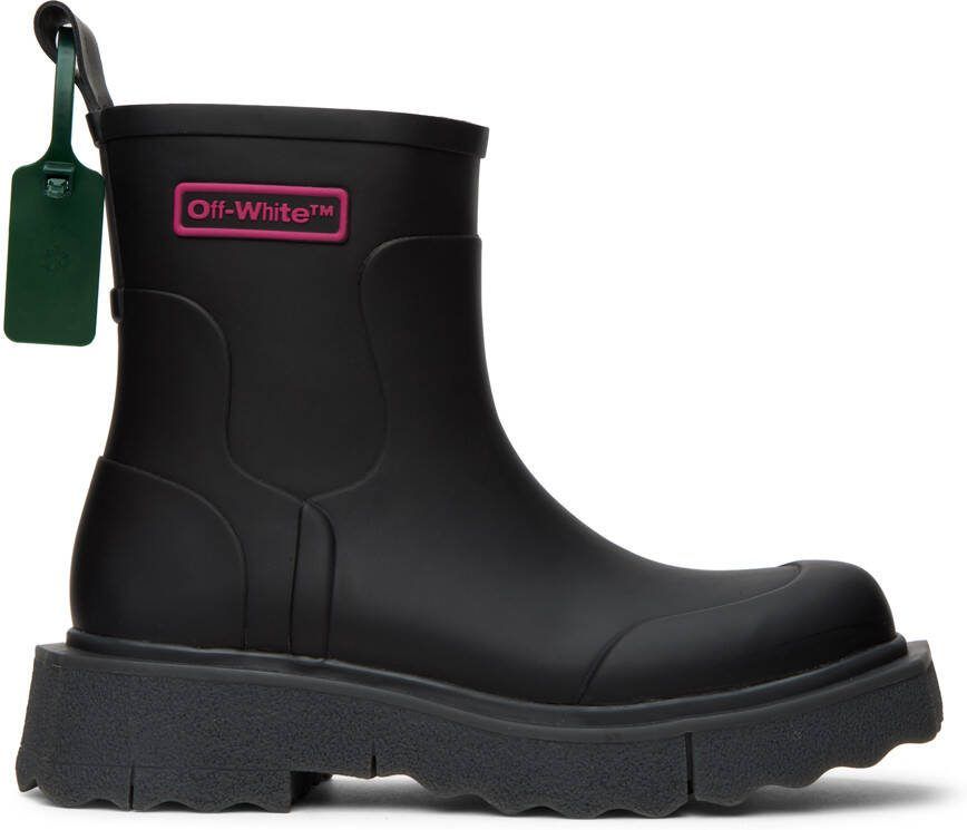 Off-White Black Logo Sponge Boots - Picture 4