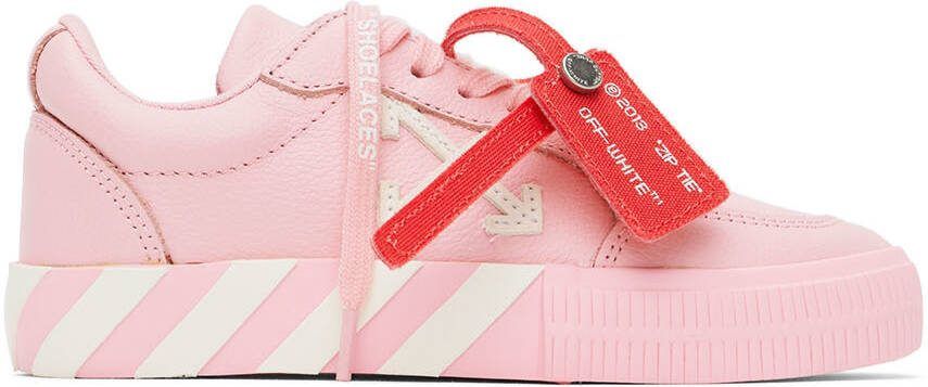 Off-White Kids Pink  White Vulcanized Sneakers - Picture 4