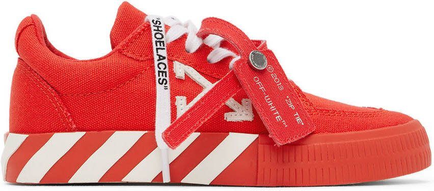Off-White Kids Red  White Vulcanized Sneakers