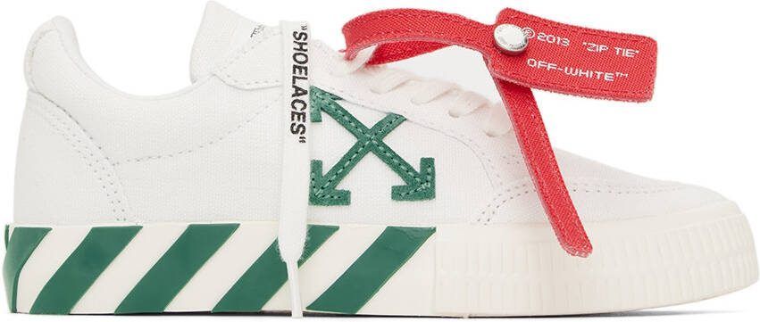 Off-White Kids White  Green Vulcanized Sneakers - Picture 5
