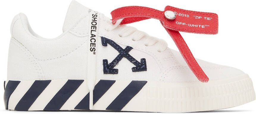 Off-White Kids White  Navy Vulcanized Sneakers - Picture 5