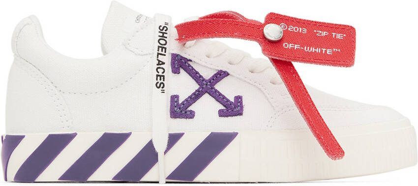 Off-White Kids White  Purple Vulcanized Sneakers - Picture 4