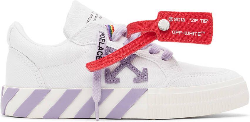 Off-White Kids White  Purple Vulcanized Sneakers