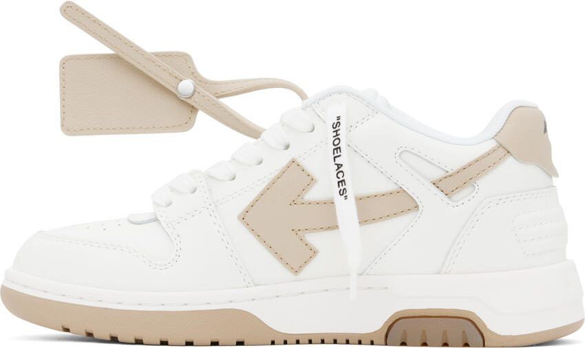 Off-White  Beige 'Out Of Office' Sneakers