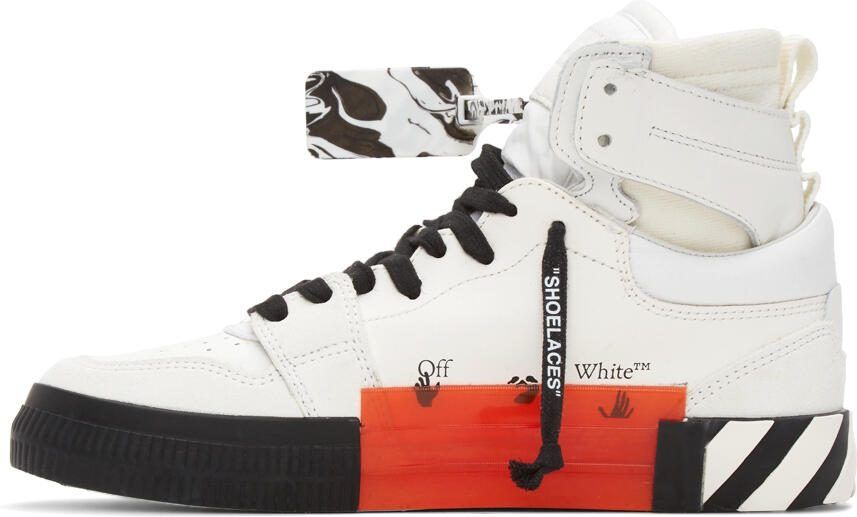 Off-White  Black High Top Vulcanized Leather Sneakers - Picture 4
