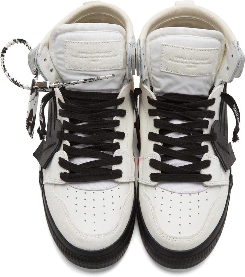 Off-White  Black High Top Vulcanized Leather Sneakers