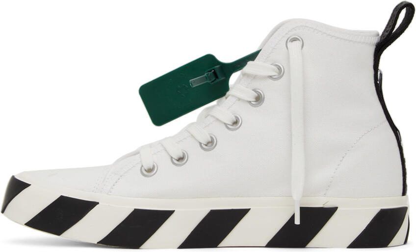 Off-White  Black Mid Vulcanized Sneakers - Picture 4