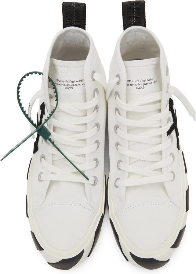 Off-White  Black Mid Vulcanized Sneakers - Picture 2