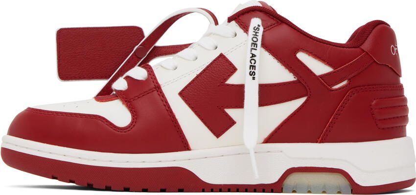 Off-White  Burgundy Out Of Office Sneakers - Picture 3