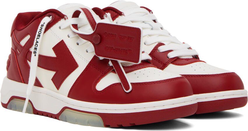 Off-White  Burgundy Out Of Office Sneakers - Picture 2