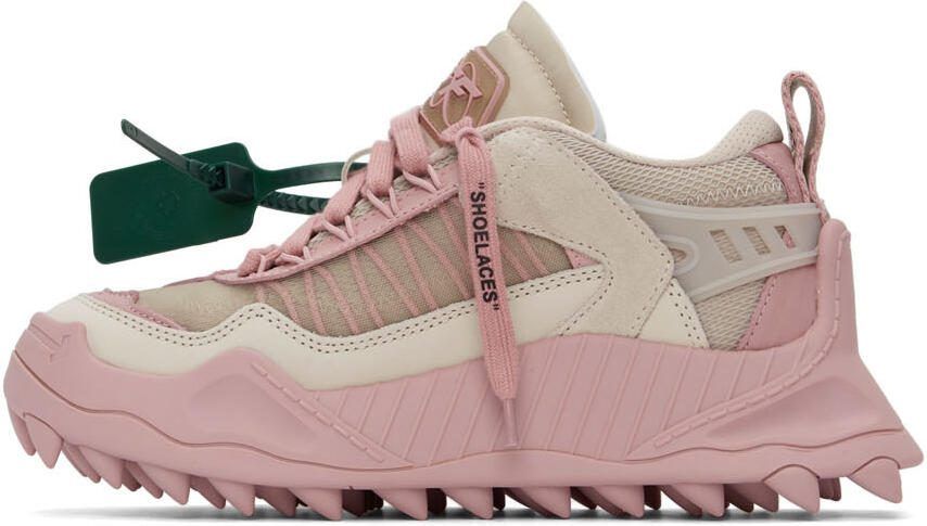 Off-White Beige  Pink Odsy 1000 Sneakers - Picture 4