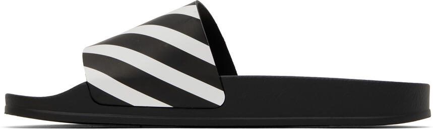 Off-White Black  White Diag Pool Slides - Picture 3