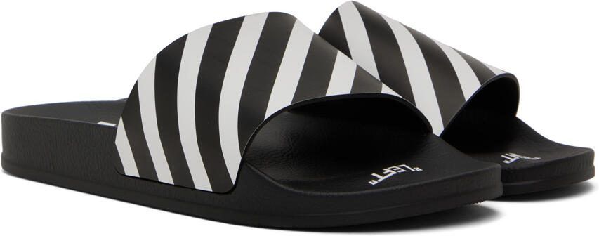 Off-White Black  White Diag Pool Slides - Picture 2