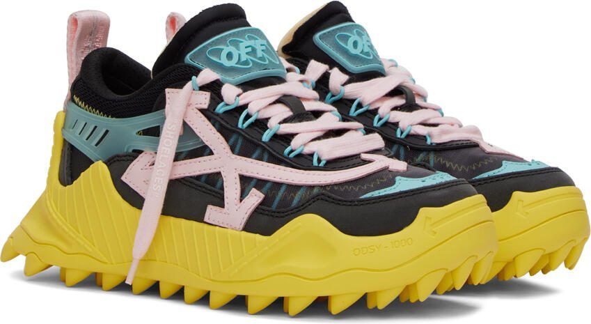 Off-White Black  Yellow Odsy 1000 Sneakers - Picture 2