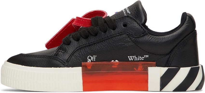 Off-White Kids Black  White Calfskin Vulcanized Low Sneakers - Picture 2