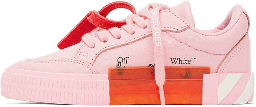 Off-White Kids Pink  White Vulcanized Sneakers - Picture 3