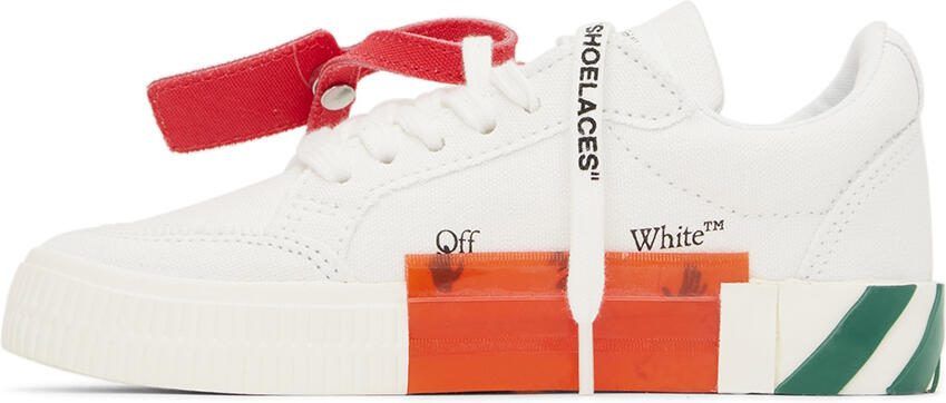 Off-White Kids White  Green Vulcanized Sneakers - Picture 3