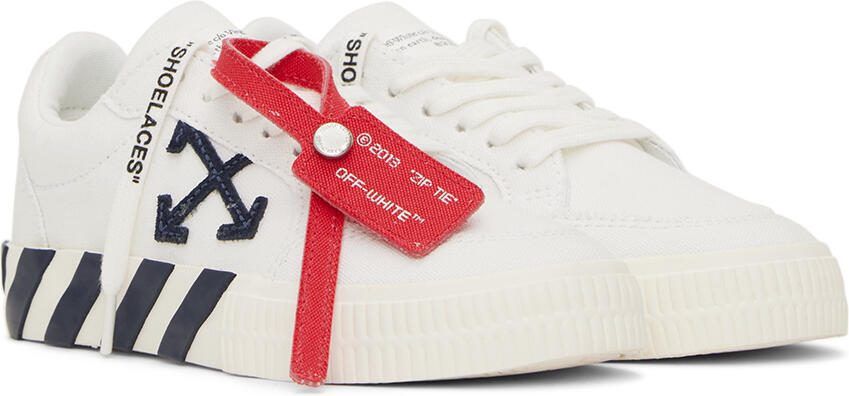Off-White Kids White  Navy Vulcanized Sneakers - Picture 3