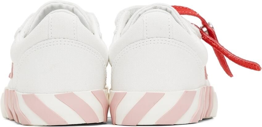 Off-White Kids White  Pink Canvas Vulcanized Low Strap Sneakers
