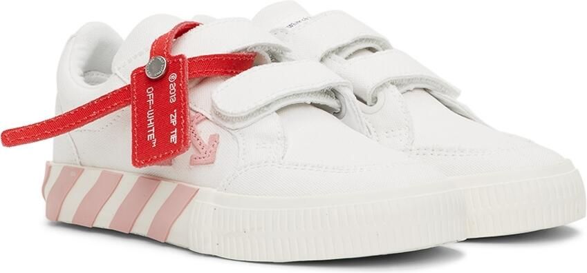 Off-White Kids White  Pink Canvas Vulcanized Low Strap Sneakers - Picture 2