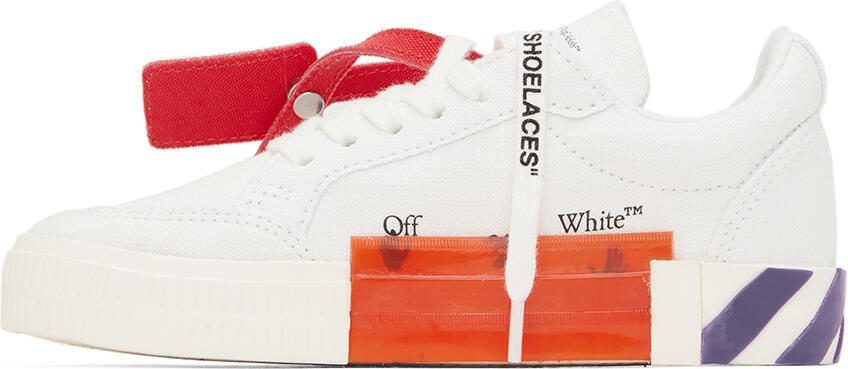 Off-White Kids White  Purple Vulcanized Sneakers - Picture 3