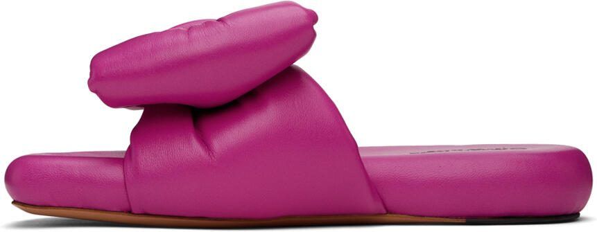 Off-White Pink Bow Padded Slides - Picture 3