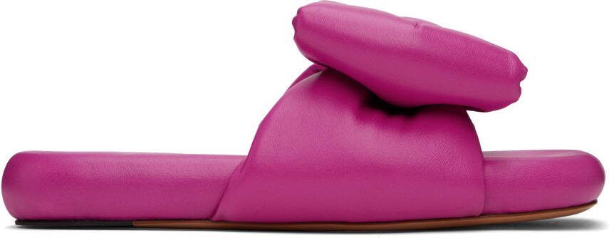 Off-White Pink Bow Padded Slides - Picture 5