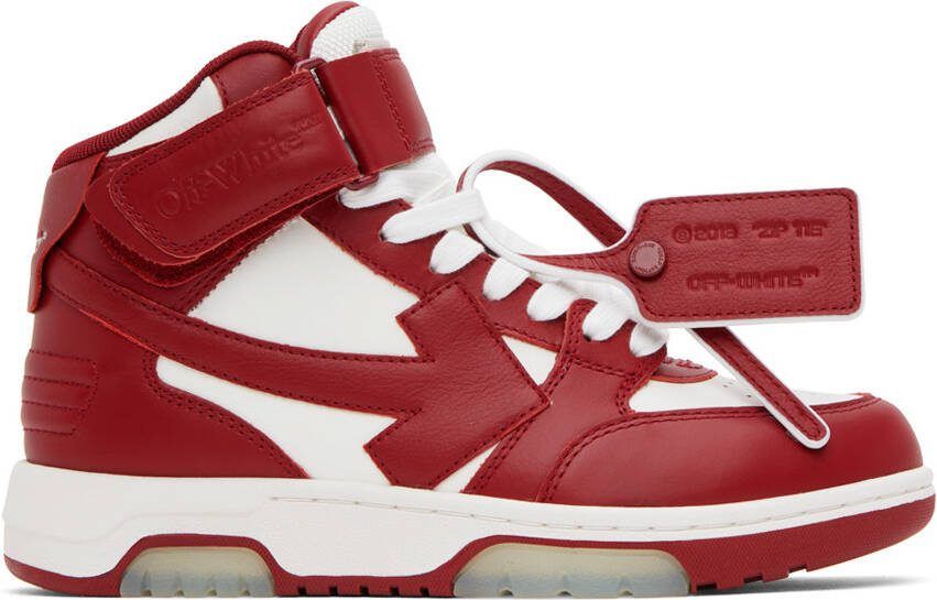 Off-White Red  White Out Of Office Sneakers - Picture 5