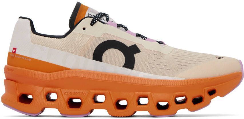 On Beige  Orange Cloudm ster Sneakers - Picture 5