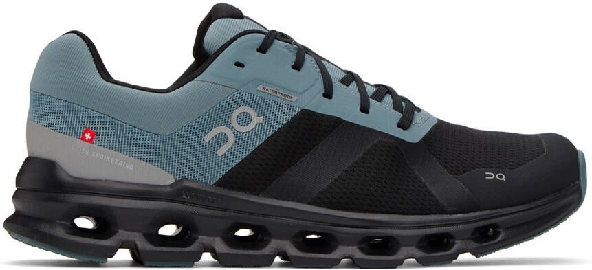 On Black  Blue Cloudrunner Waterproof Sneakers - Picture 5