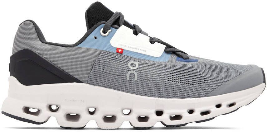 On Gray  Blue Cloudstratus Sneakers - Picture 2