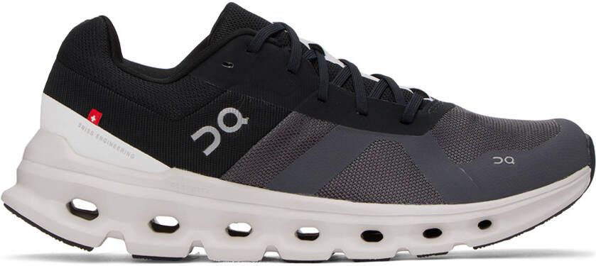 On Gray  Black Cloudrunner Sneakers - Picture 5