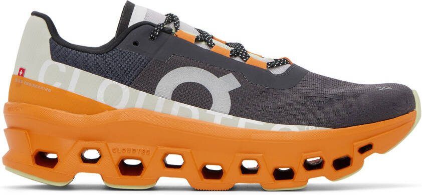 On Gray  Orange Cloudm ster Sneakers