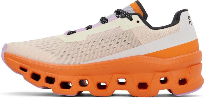On Beige  Orange Cloudm ster Sneakers - Picture 3