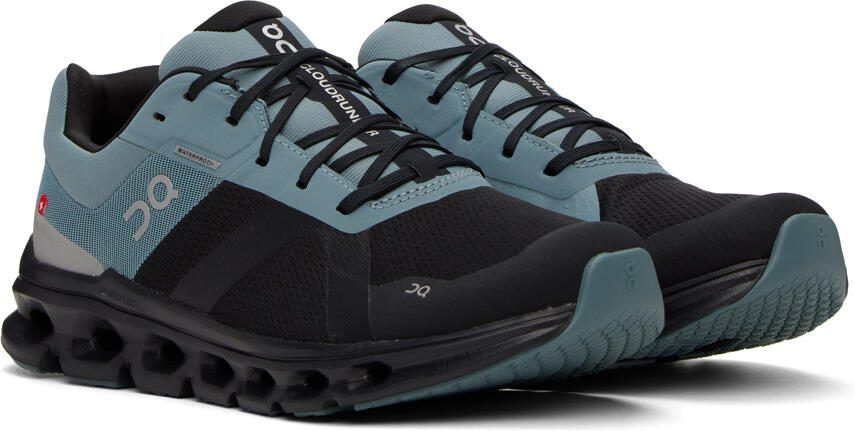 On Black  Blue Cloudrunner Waterproof Sneakers - Picture 2