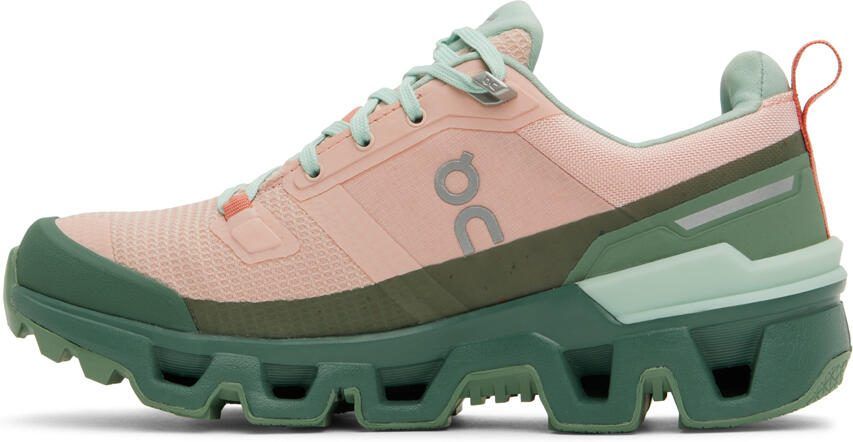 On Pink  Green Cloudwander Sneakers - Picture 3