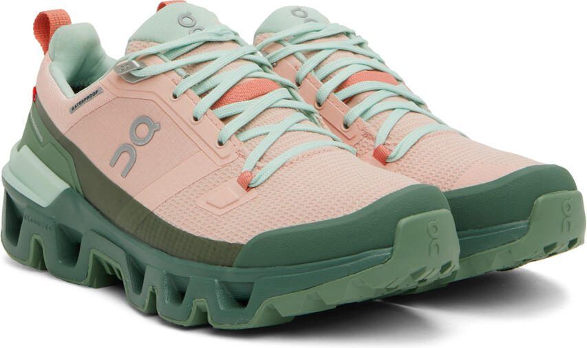 On Pink  Green Cloudwander Sneakers - Picture 2