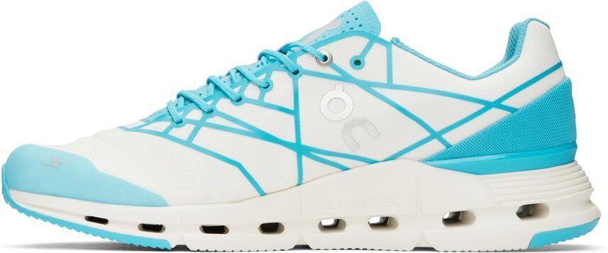 On White  Blue Cloudnova Z5 Sneakers - Picture 3