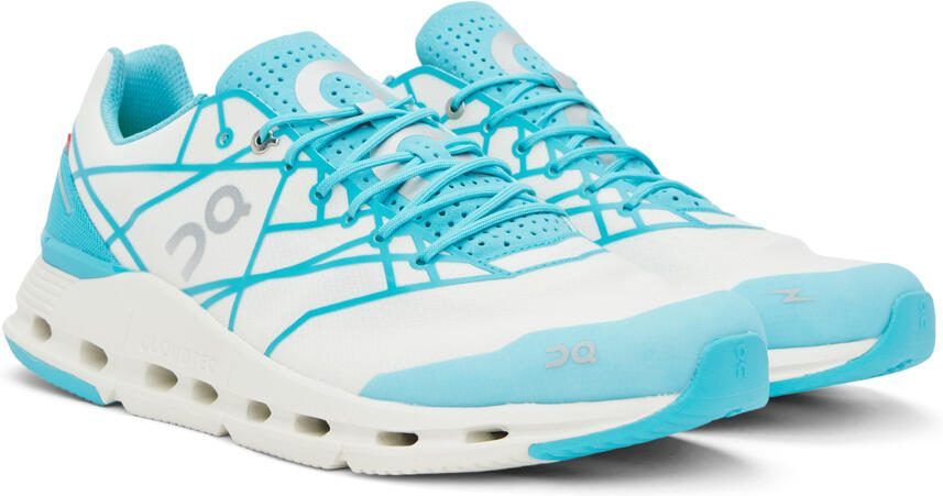 On White  Blue Cloudnova Z5 Sneakers - Picture 2
