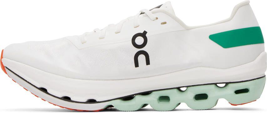 On White  Green Cloudboom Echo Sneakers - Picture 3