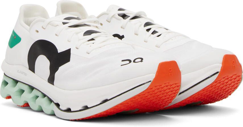 On White  Green Cloudboom Echo Sneakers - Picture 2